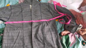 Gray Knit Open Front Cardigan