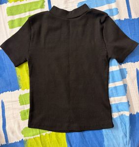 Classic Black Mock Neck Top