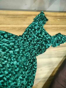 Emerald Green Velvet Fit &amp; Flare Dress
