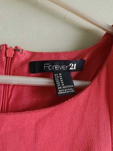 Vibrant Coral Fit &amp; Flare Dress