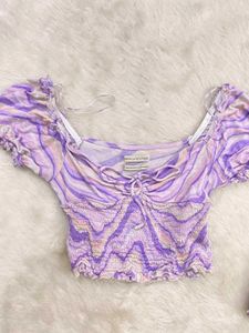 Cute Purple Swirl Crop Top