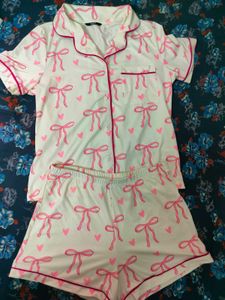 Cute Bow &amp; Heart Pajama Set