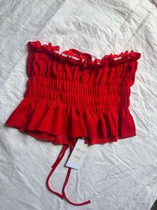 Smocked Ruffle Tube Top
