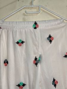 White Embroidered Kurta with pants