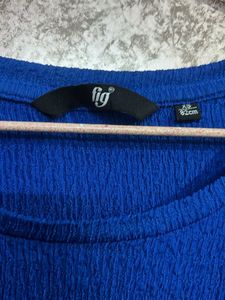 Vibrant Blue Textured Top