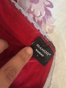 Red Lace Trim Panties