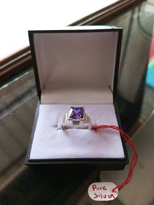 Purple💜 Daimond Ring💍Pure Silver✔