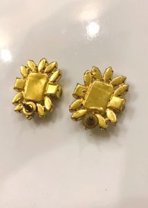 Elegant Wine &amp; Crystal Stud Earrings