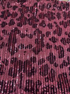 Red Leopard Print Sequin Strapless Corset Top