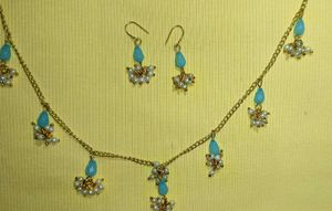 Elegant  Stone & Pearl Necklace Set in 6 different