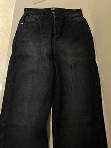 Black Wide Leg Denim Jeans