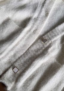 Premium Cozy White Fuzzy Cardigan