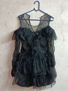Partywear Lace Dress Mini Black 🖤