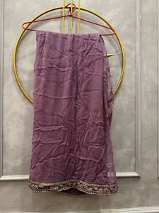 Embroidered Purple short anarkali kurta