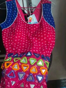 Dandiya dress with mirror work