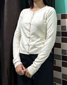 Cream Button-Up Cardigan