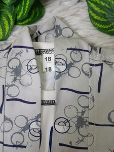 Grey Printed Shirt Set (Boy's)