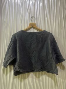 Grey Arizona Graphic Print Cropped Top
