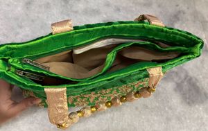 Designer Green Velvet Handbag