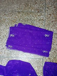 purple silk salwar kameez set with dupatta