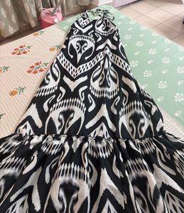 Ikat Print halter Maxi Dress