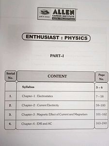 Allen Physics CBSE Compendium Class XII Part 1