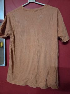 Cute Peach Embroidered T-Shirt