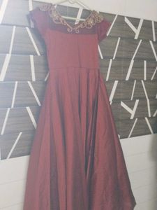 cherry red ethnic gown