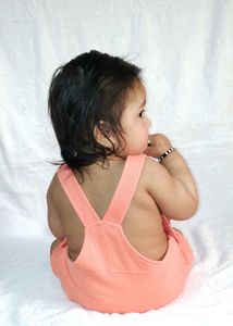 Cute Baby Girl Peach Overalls