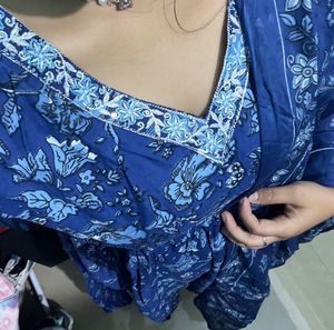 Floral Printed Kurta With Salwar And Dupatta