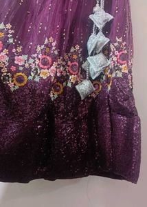 Purple Sequin Lehenga