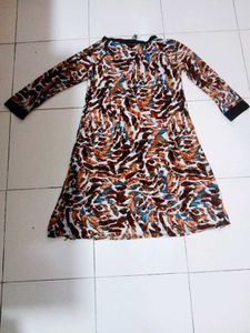 Patterned Long Sleeve Dress