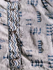 Stylish Blue Printed Kurta with Salwar
