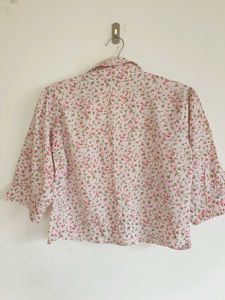 Petal Pop Notch-Lapel Blouse