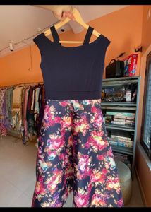 Navy Floral Fit &amp; Flare Dress