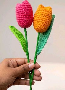 Handmade Crochet Tulip Flowers