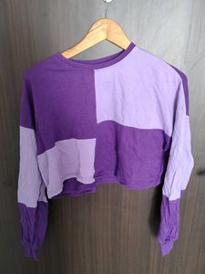Color Block Cropped Sweatshirt