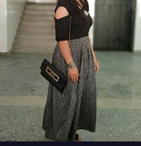 Black And Grey Gown Dress