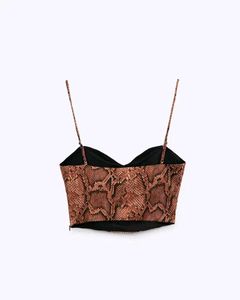 ZARA Snakeskin Print Corset Top