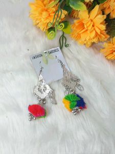 multi designer antic  lock silk handmade earrings