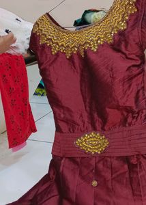 Dark Maroon Wedding Guest Gown