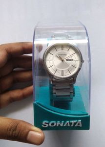 Sonata Day and Date Silver with BOX