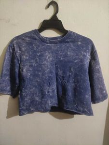 Trendy Acid Wash Cropped Top