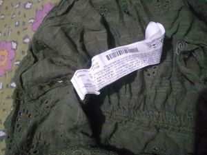 Chic Olive Green Peplum Top