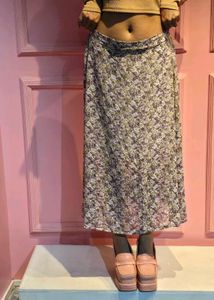 Chiffon Straight floral Skirt