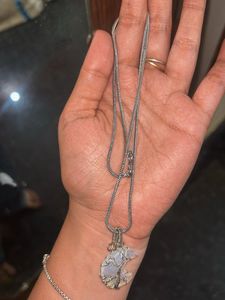 Anti TarnishAesthetic Moon charm silver chain