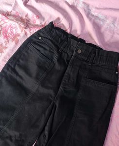 Black Wide Leg Cargo Pants