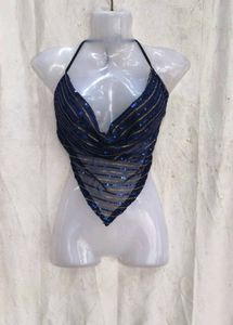 39. Sparkly Halter Neck Crop Top