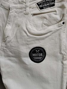 White Jeans with Patches
