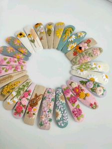 Embroidered Floral Hair Clips any 15